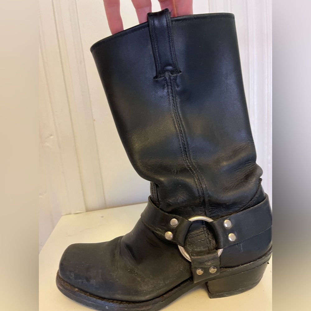 Classic Frye black harness boots, great used condition.